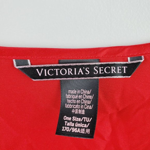 Victoria's Secret Red Kimono Love Robe Tie Front Cardigan OS - Picture 8 of 9